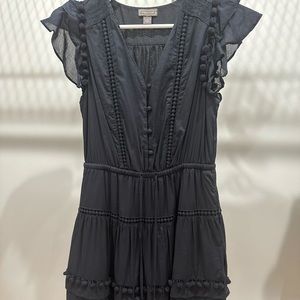 J.CREW POINT SUR POM POM BLACK DRESS